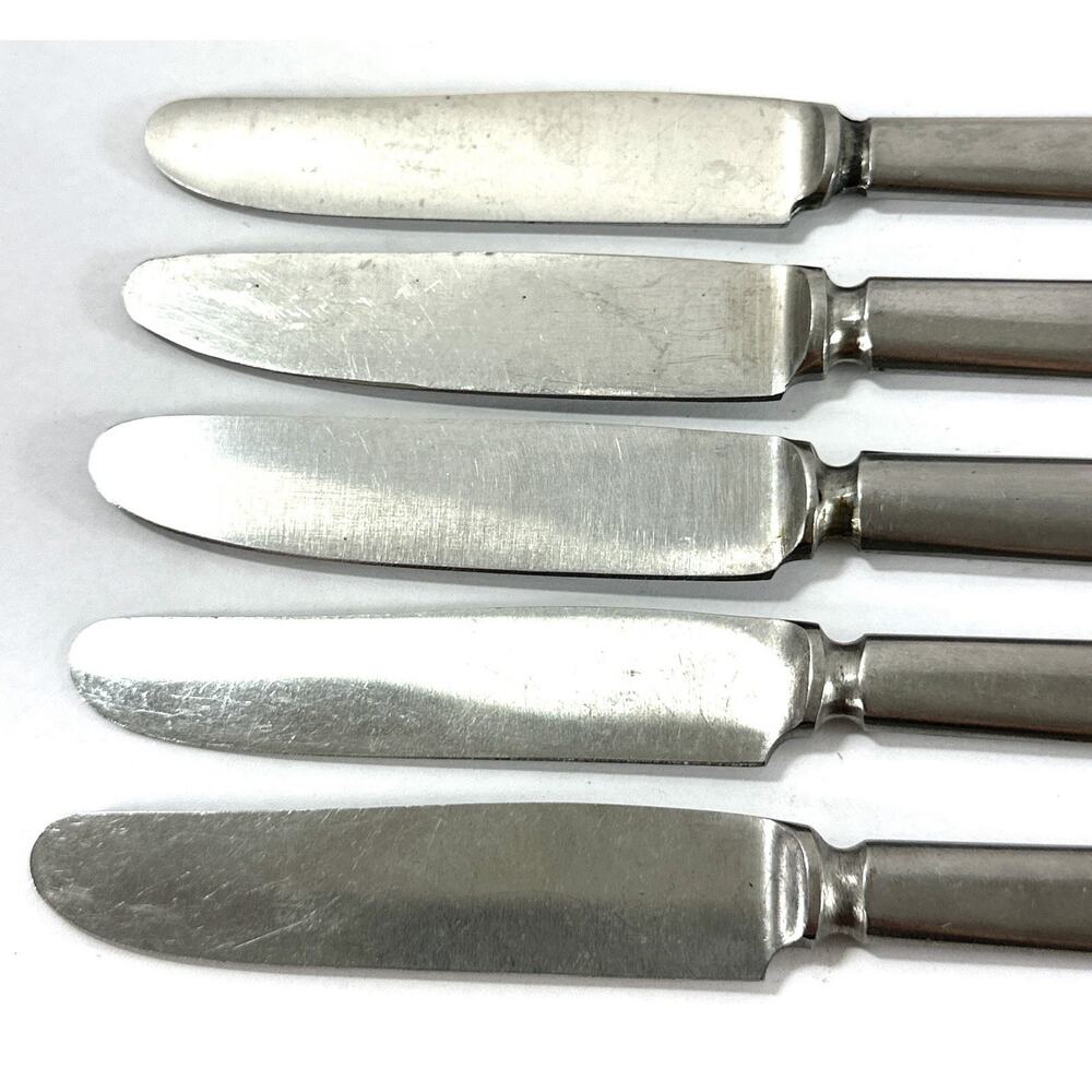 Lot of 5 Silco U.S.N United States Navy Mess Hall Butter Knives Stainless - Picture 5 of 7
